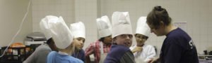 children cooking, in chef hats